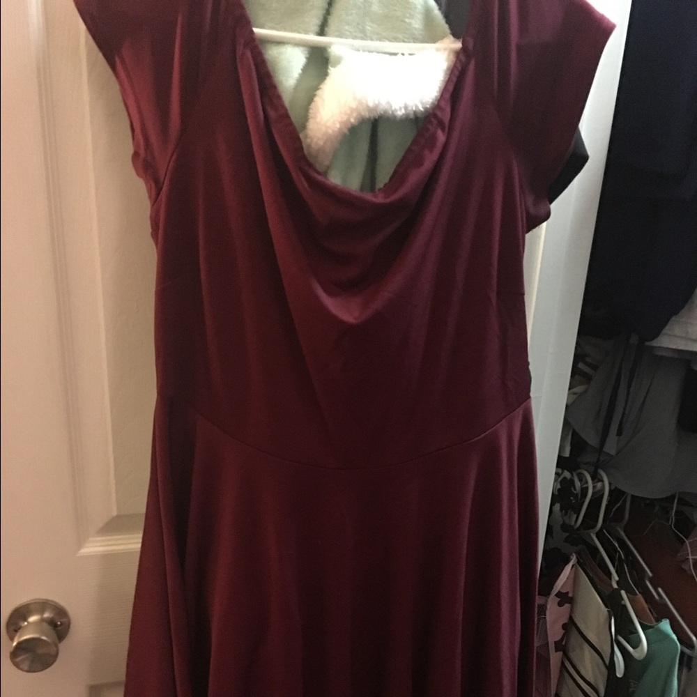 Burgundy High Low Dress